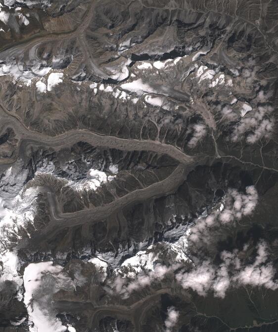 Aerial view of Satopanth Glacier