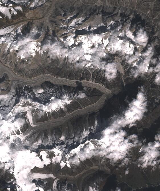 Aerial view of Satopanth Glacier