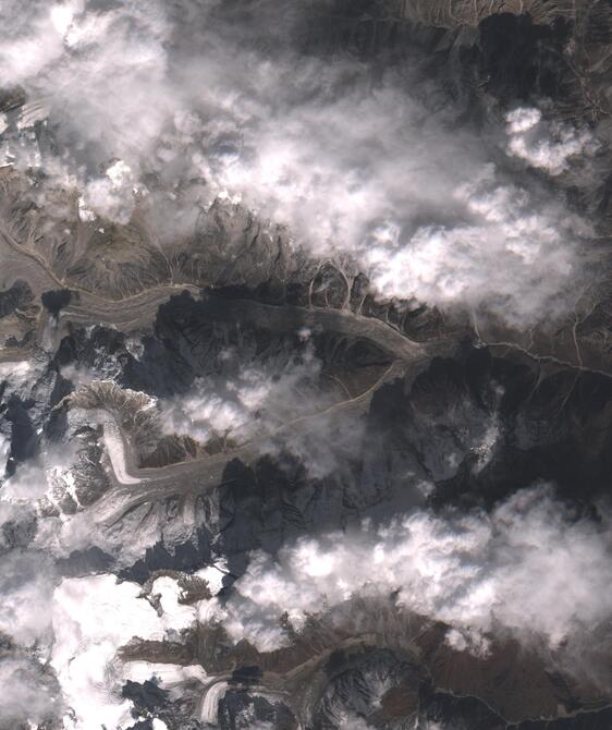 Aerial view of Satopanth Glacier