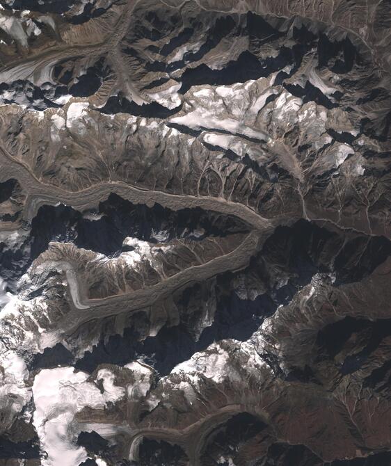 Aerial view of Satopanth Glacier