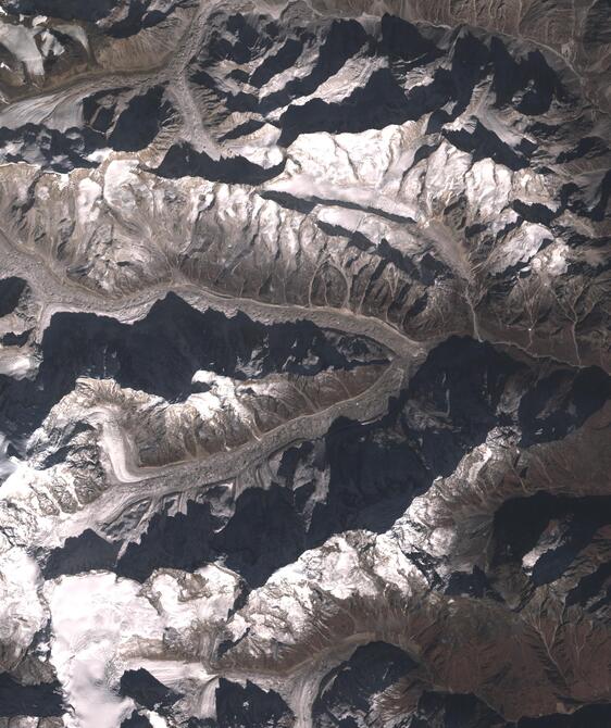 Aerial view of Satopanth Glacier