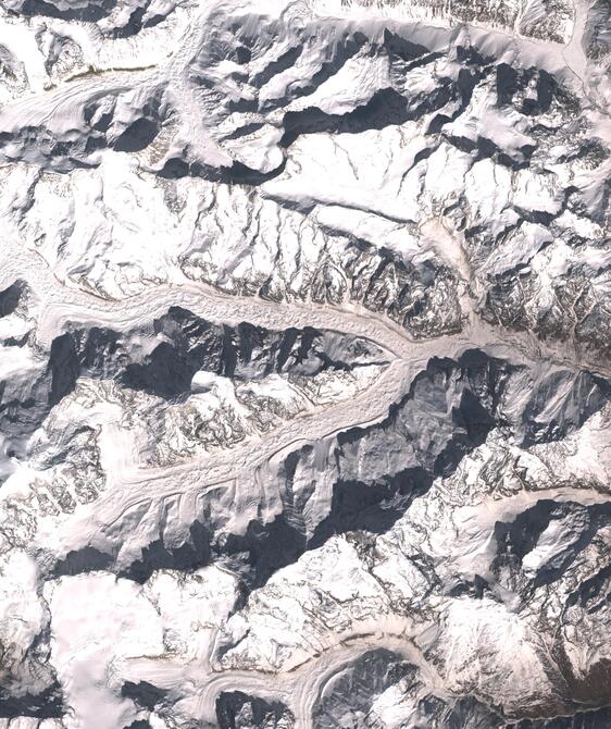 Aerial view of Satopanth Glacier