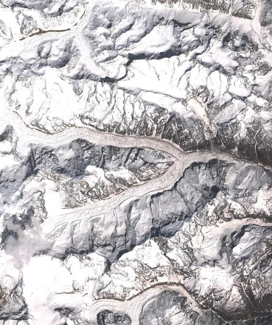 Aerial view of Satopanth Glacier