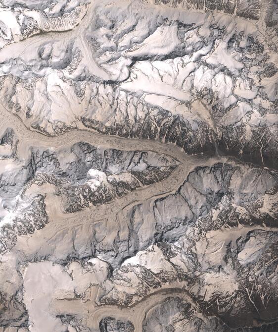 Aerial view of Satopanth Glacier