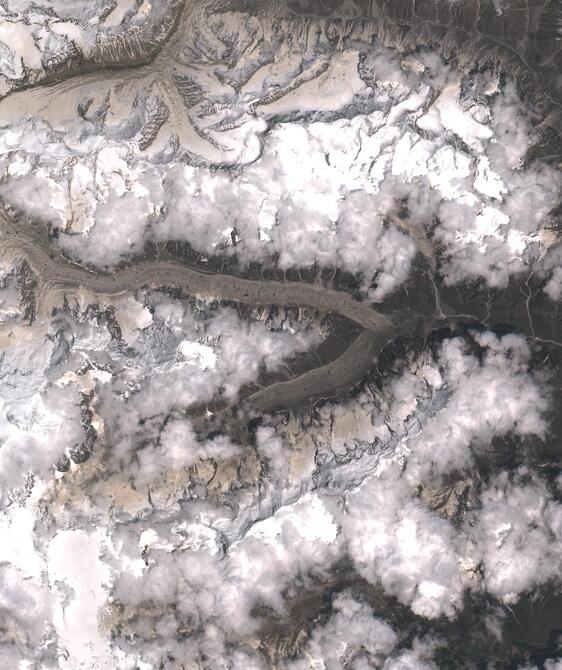 Aerial view of Satopanth Glacier