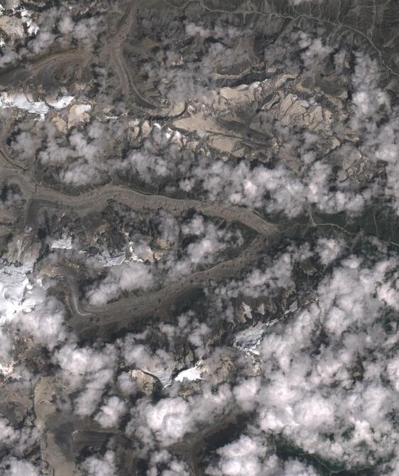 Aerial view of Satopanth Glacier