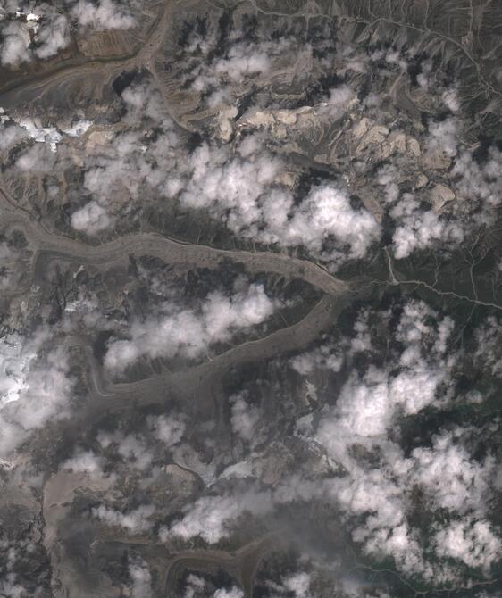 Aerial view of Satopanth Glacier