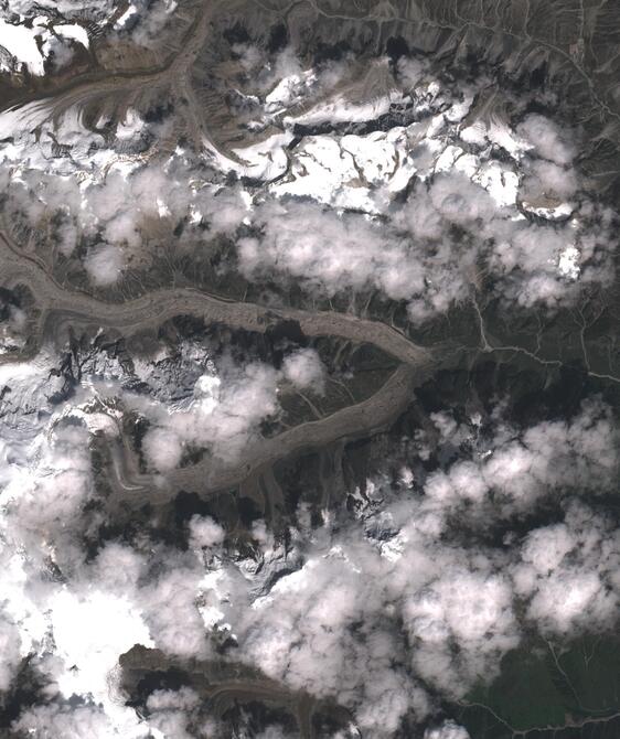 Aerial view of Satopanth Glacier