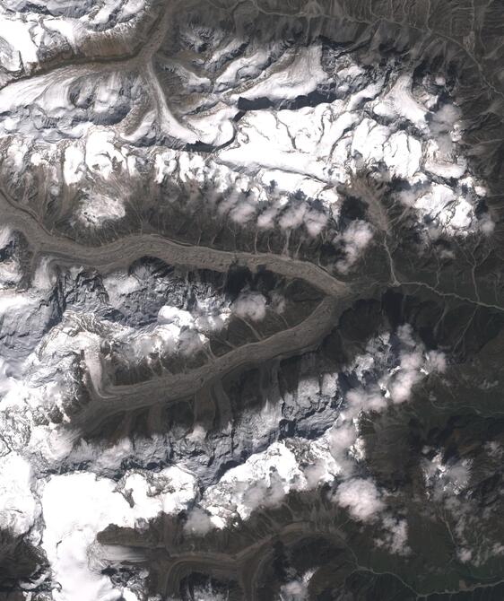 Aerial view of Satopanth Glacier