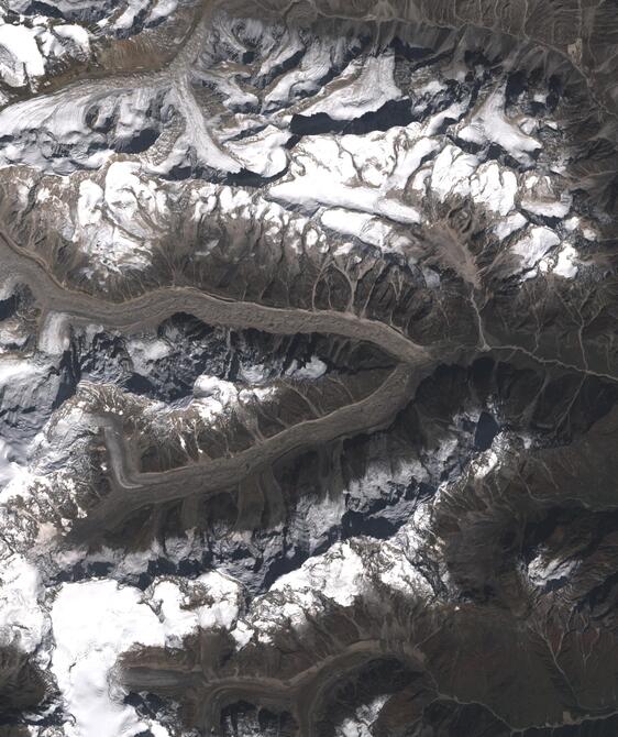 Aerial view of Satopanth Glacier