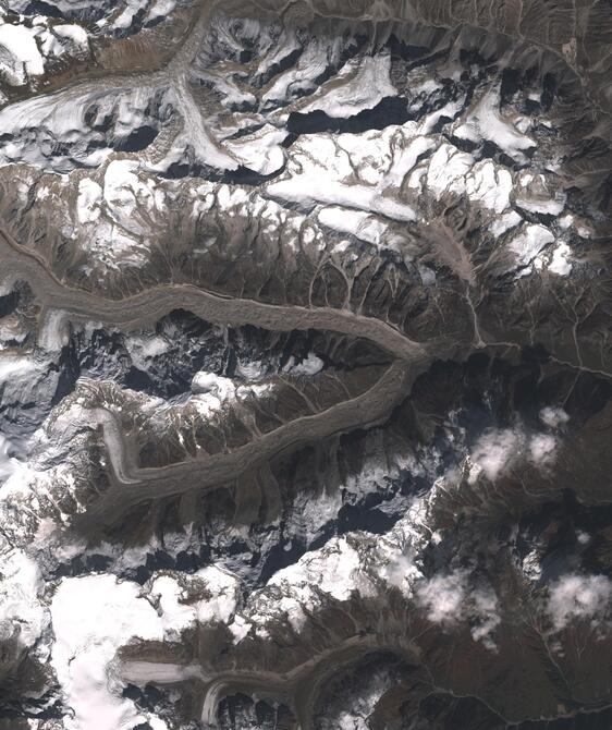 Aerial view of Satopanth Glacier