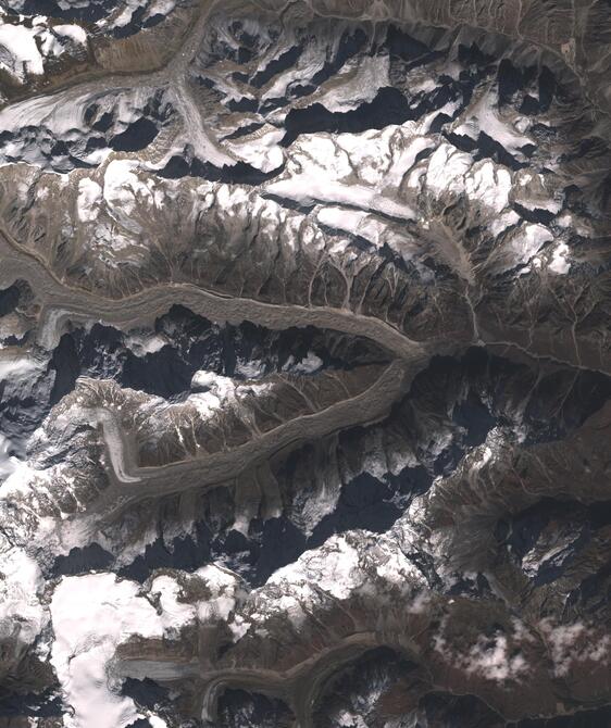 Aerial view of Satopanth Glacier