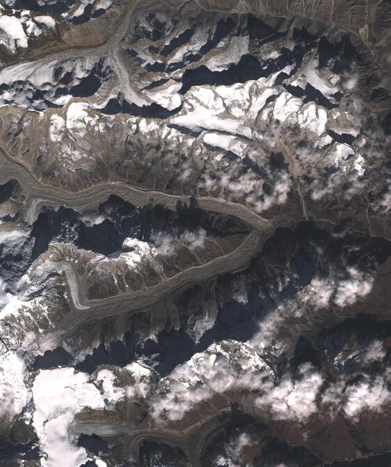 Aerial view of Satopanth Glacier