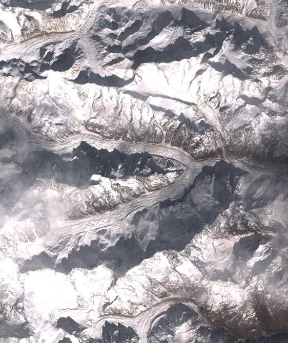 Aerial view of Satopanth Glacier