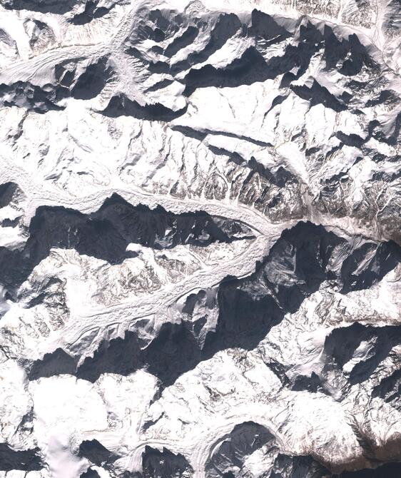 Aerial view of Satopanth Glacier