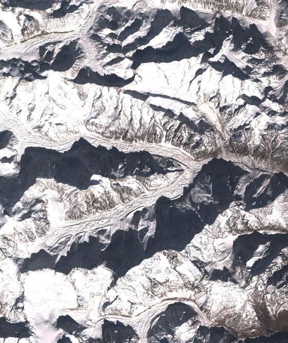 Aerial view of Satopanth Glacier