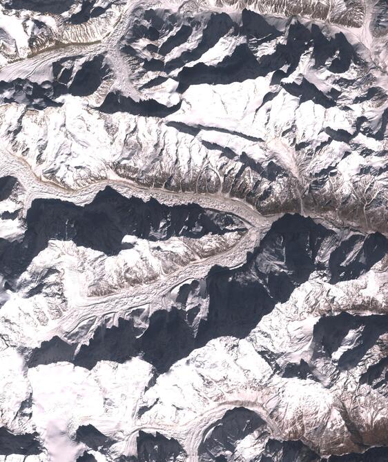 Aerial view of Satopanth Glacier