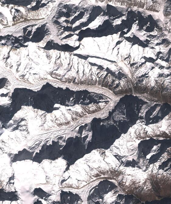 Aerial view of Satopanth Glacier