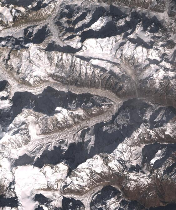 Aerial view of Satopanth Glacier