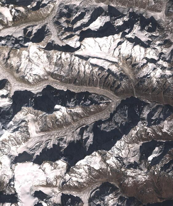 Aerial view of Satopanth Glacier