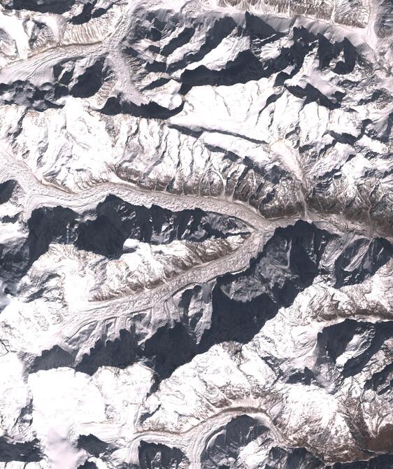 Aerial view of Satopanth Glacier