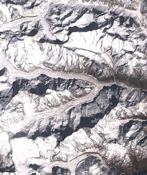 Aerial view of Satopanth Glacier