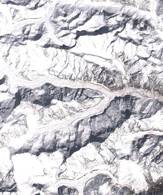 Aerial view of Satopanth Glacier