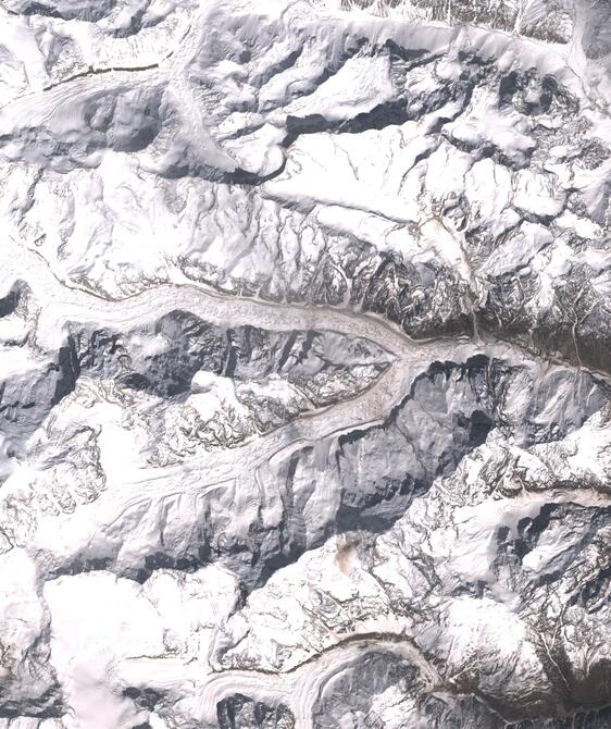 Aerial view of Satopanth Glacier