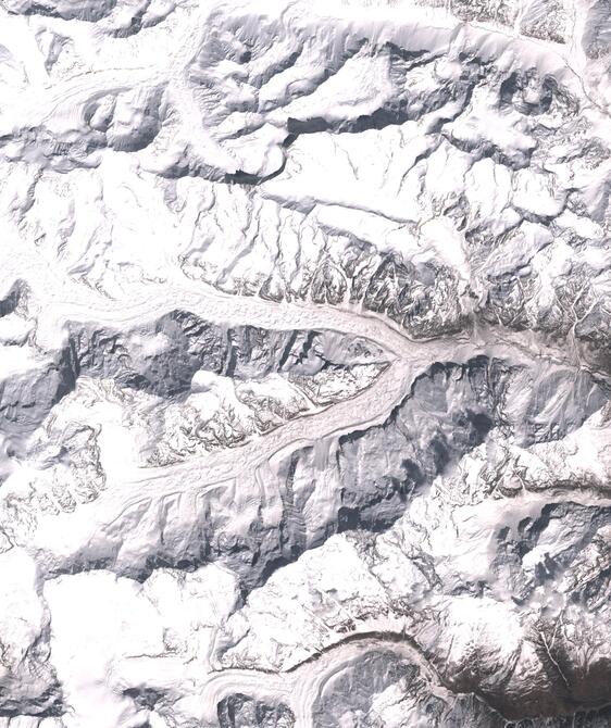 Aerial view of Satopanth Glacier