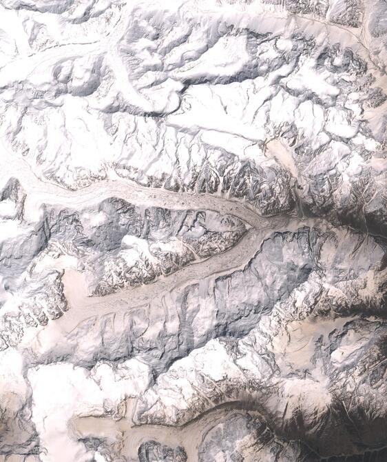 Aerial view of Satopanth Glacier