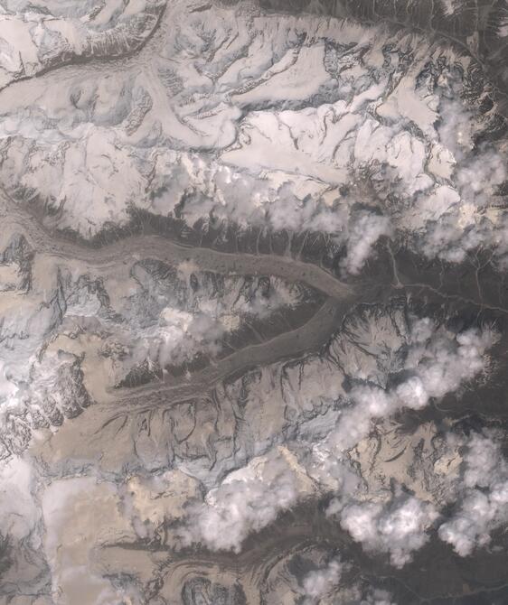 Aerial view of Satopanth Glacier