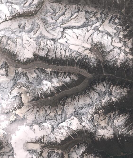 Aerial view of Satopanth Glacier