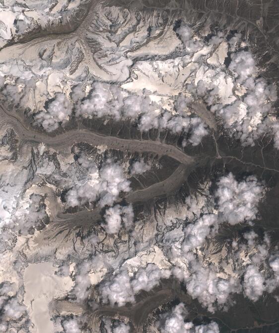 Aerial view of Satopanth Glacier