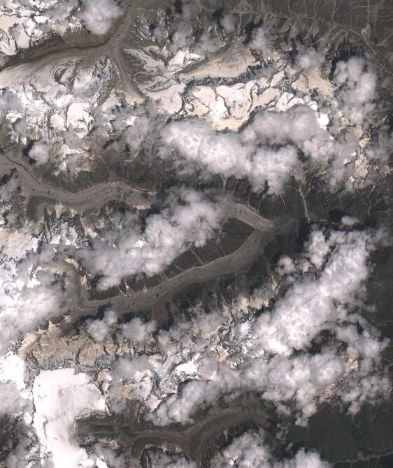 Aerial view of Satopanth Glacier