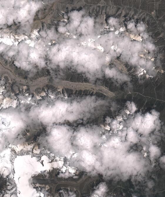 Aerial view of Satopanth Glacier