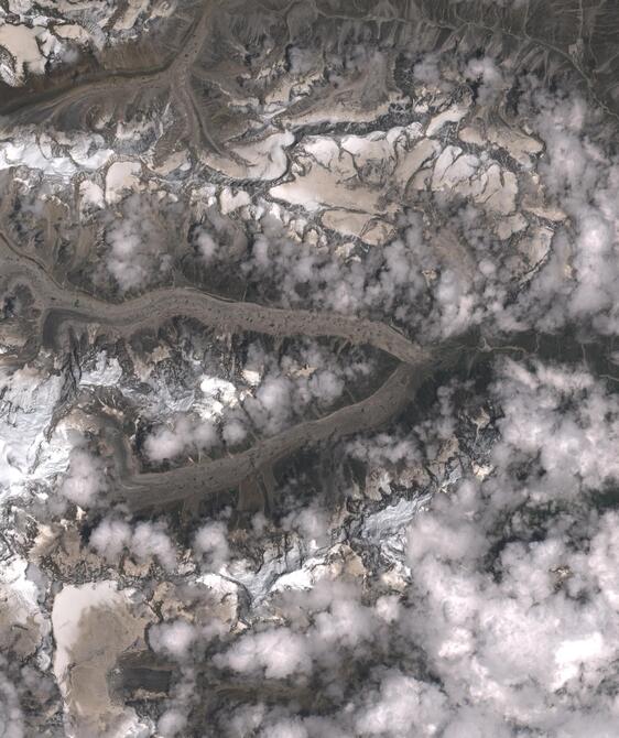 Aerial view of Satopanth Glacier