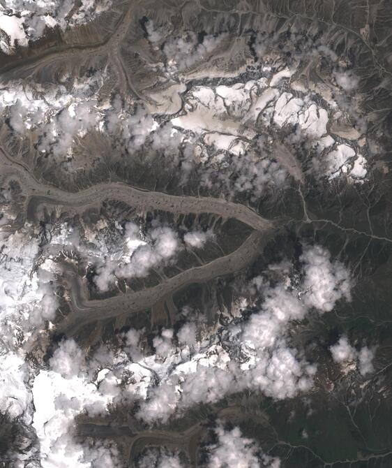 Aerial view of Satopanth Glacier