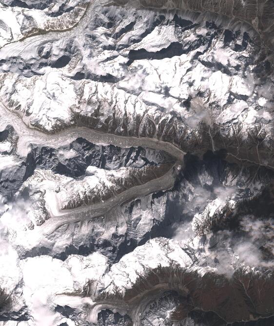 Aerial view of Satopanth Glacier