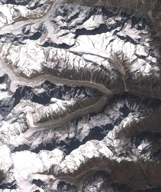 Aerial view of Satopanth Glacier