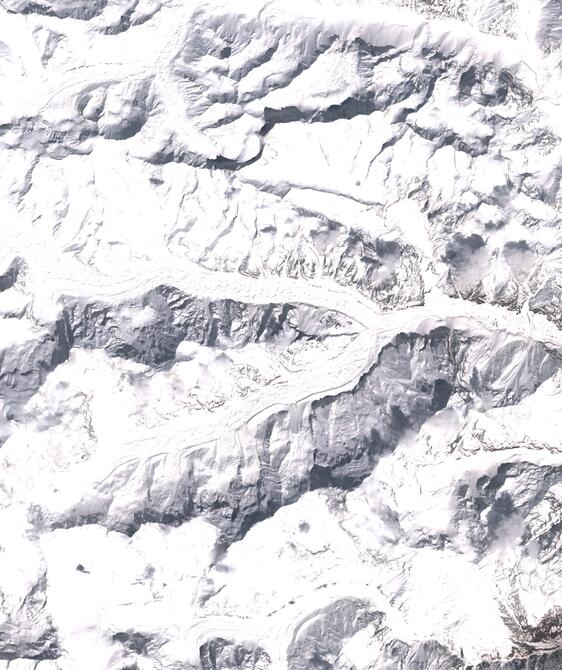 Aerial view of Satopanth Glacier