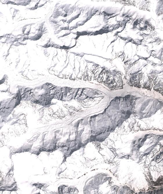 Aerial view of Satopanth Glacier