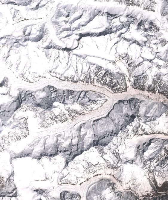 Aerial view of Satopanth Glacier