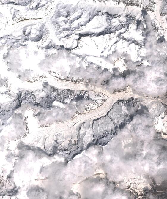 Aerial view of Satopanth Glacier