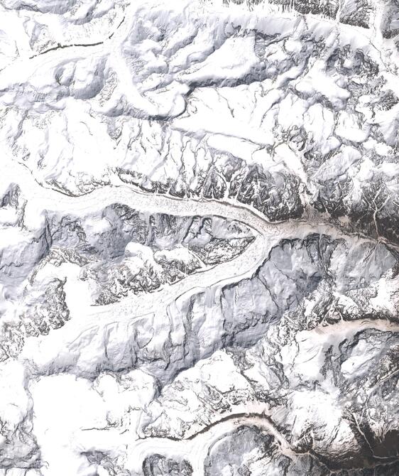 Aerial view of Satopanth Glacier