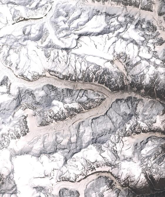 Aerial view of Satopanth Glacier