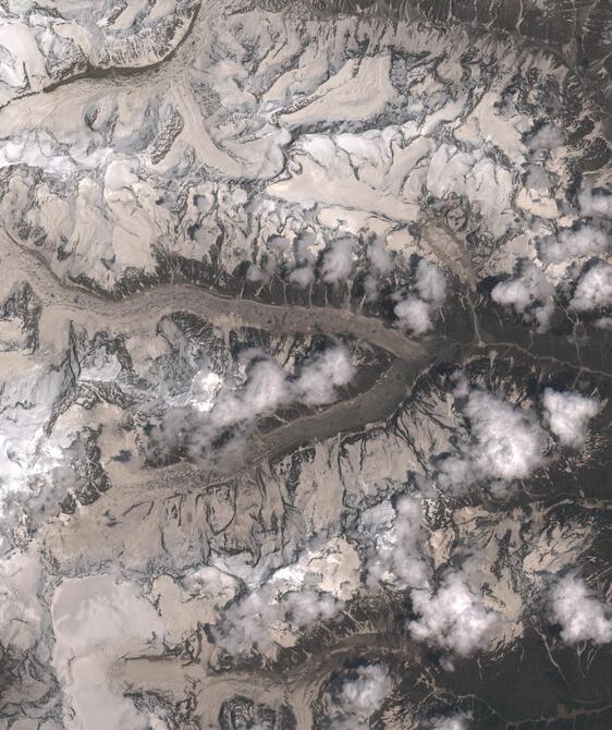 Aerial view of Satopanth Glacier