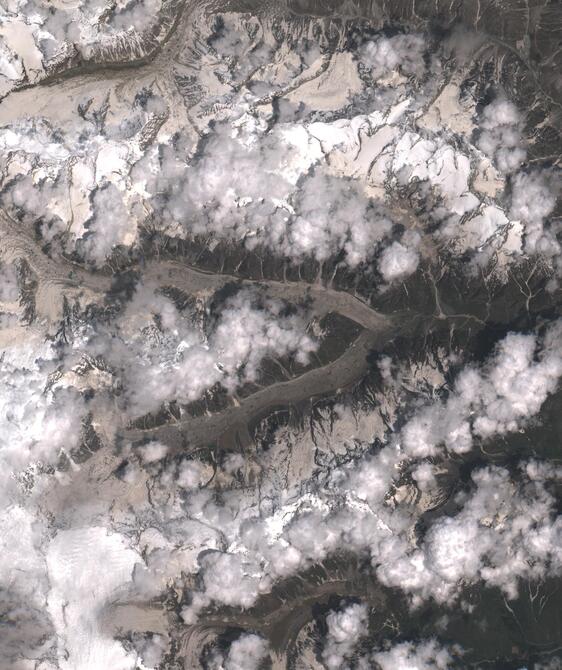 Aerial view of Satopanth Glacier