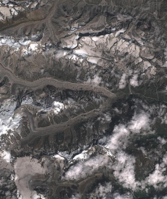 Aerial view of Satopanth Glacier