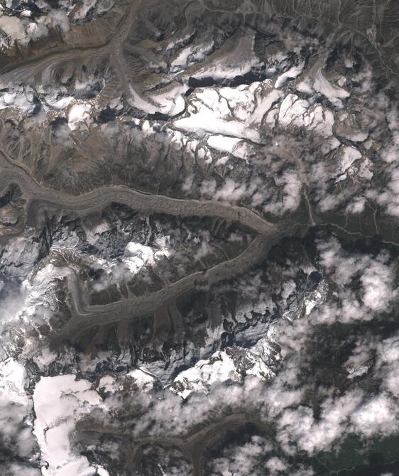 Aerial view of Satopanth Glacier