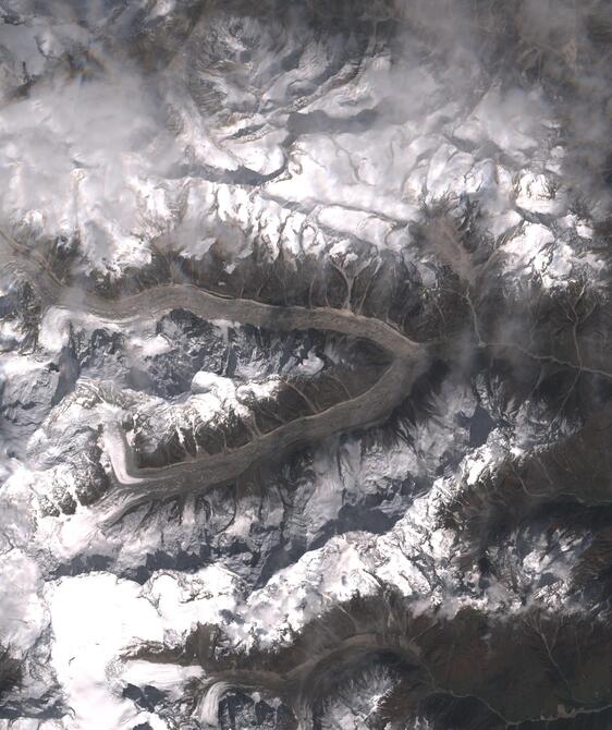 Aerial view of Satopanth Glacier